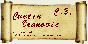 Cvetin Branović vizit kartica